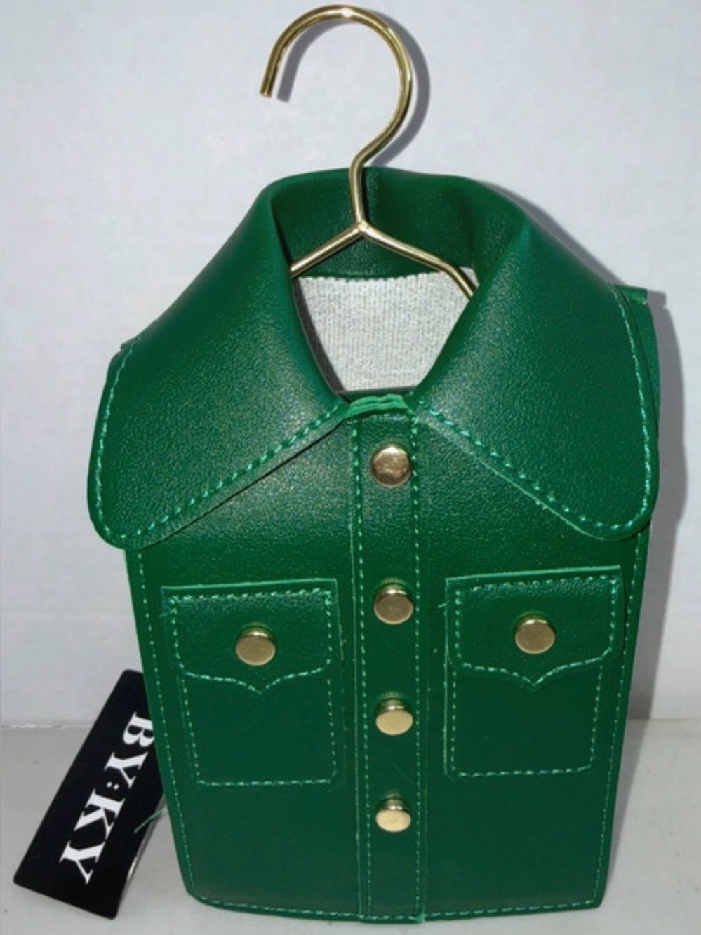 BY:KY Novelty Punk Vegan Leather Jacket on Hanger Crossbody Bag Purse Goth NWT